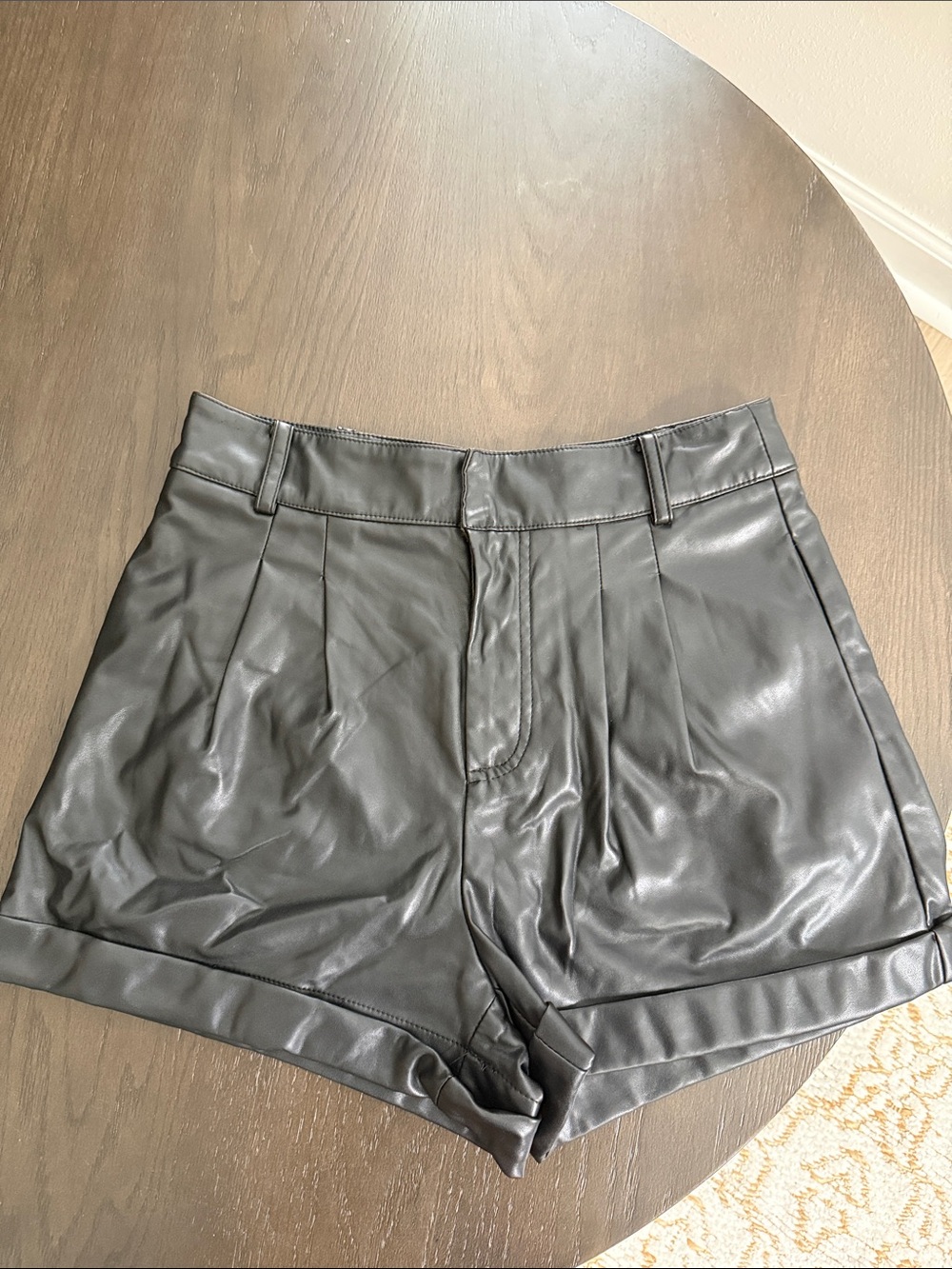 Generation Love Black Faux Leather High-Rise Shorts